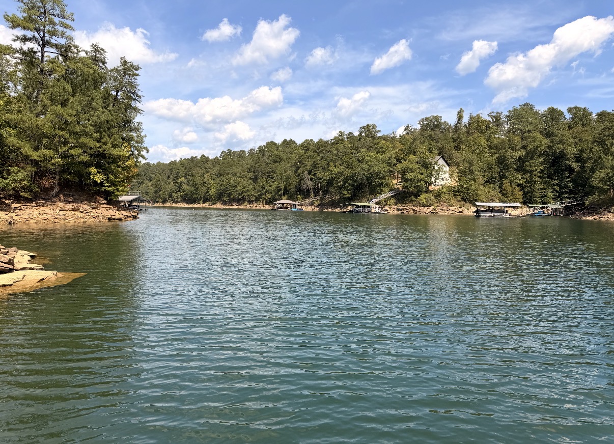 Wide panoramic view of Smith Lake from the property